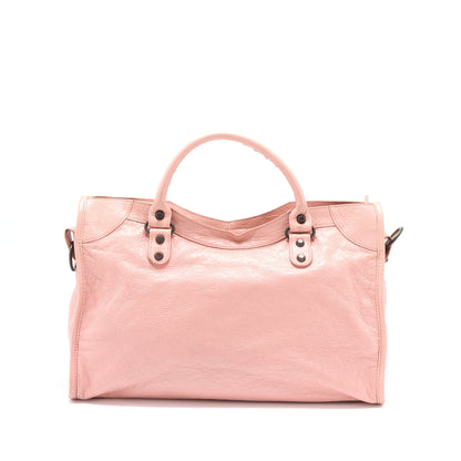 Balenciaga Classic City Purse Leather Pink Black Hardware
