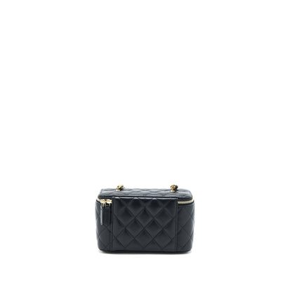 Chanel Pearl Crush Long Vanity Lambskin Black Brushed GHW