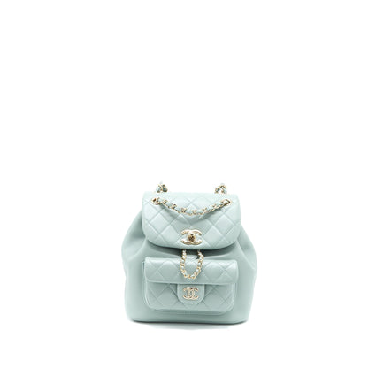 Chanel 23C Duma Mini Backpack Calfskin Light Grey LGHW (Microchip)