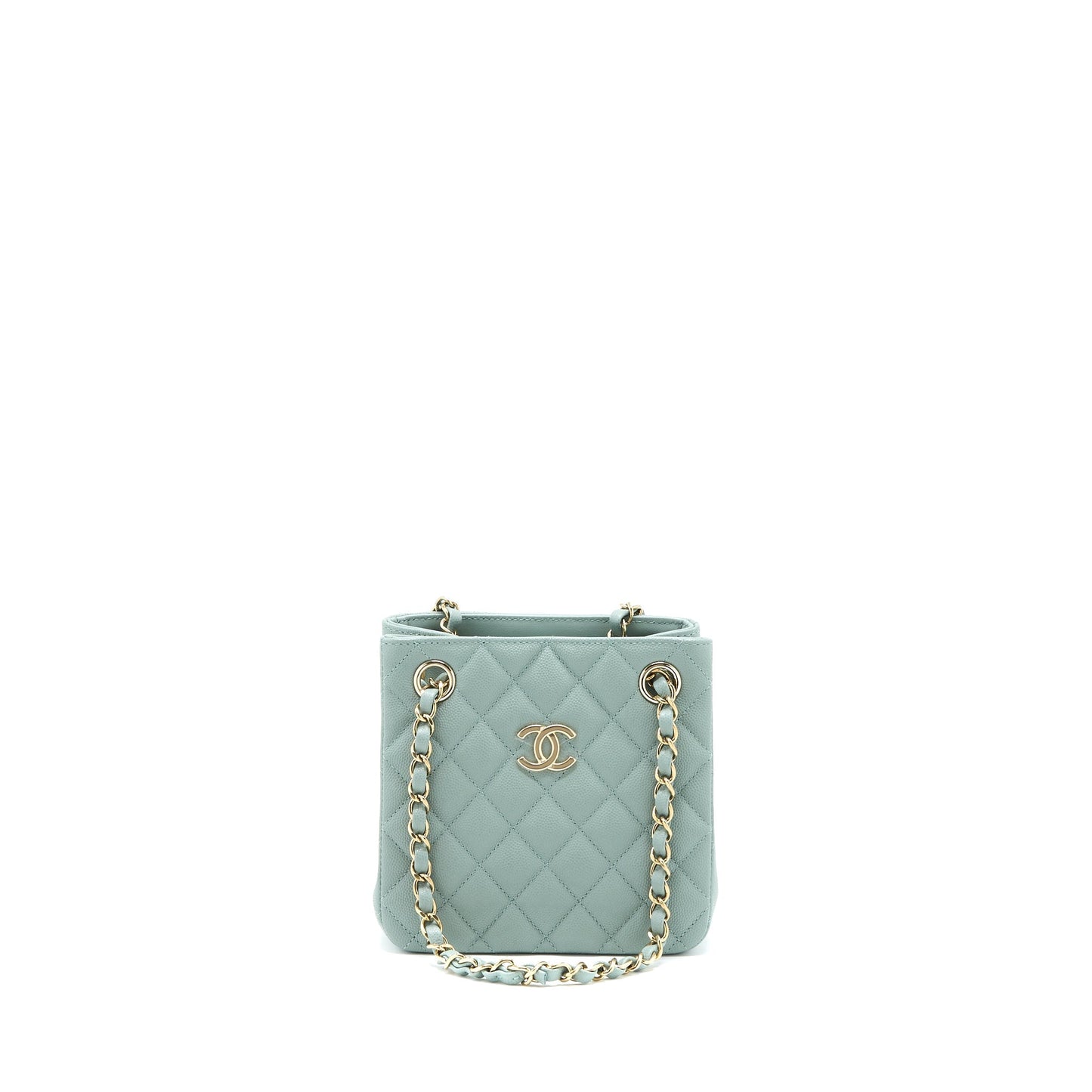 Chanel 23C Mini Bucket Caviar Light Grey LGHW (Microchip)