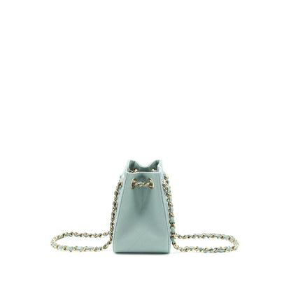 Chanel 23C Mini Bucket Caviar Light Grey LGHW (Microchip)