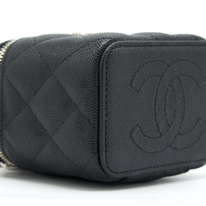 Chanel 22S mini vanity with giant chain caviar black HW