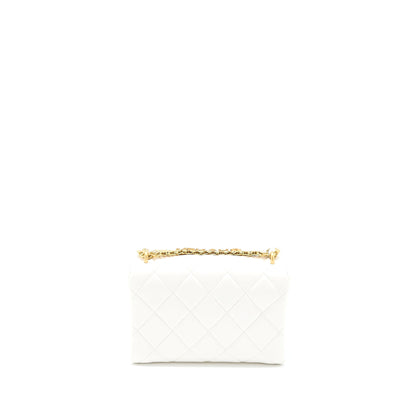 Chanel Quilted Flap Bag with Letter Chain Lambskin White GHW (Microchip)