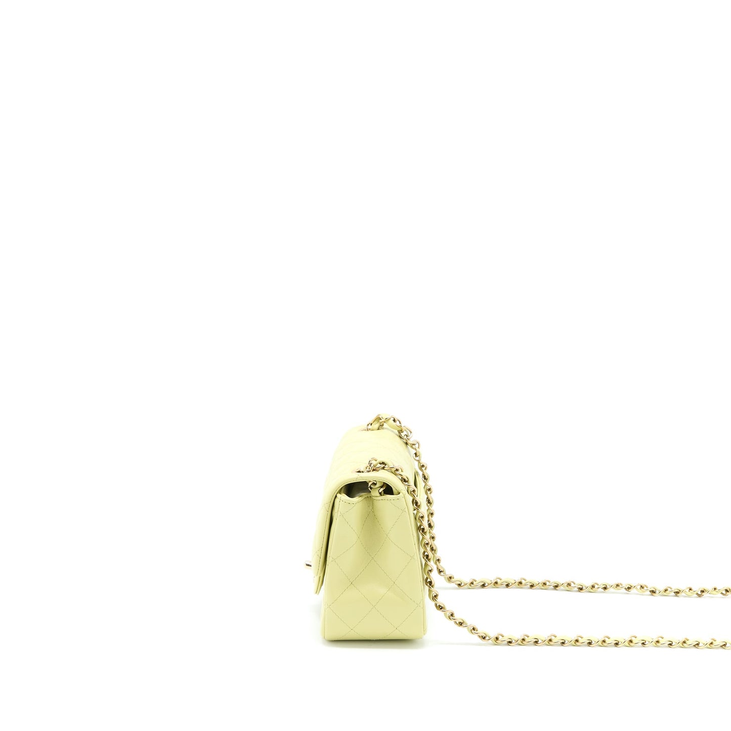 Chanel 23C Mini Square Flap Bag Lambskin Light Green LGHW (Microchip)