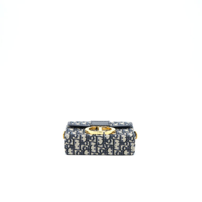 Dior 30 Montaigne Mini Box Purse Blue Oblique