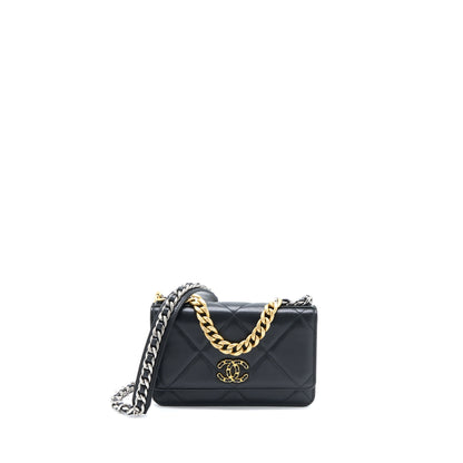 Chanel 19 Wallet on Chain Lambskin Black Multicolour Hardware
