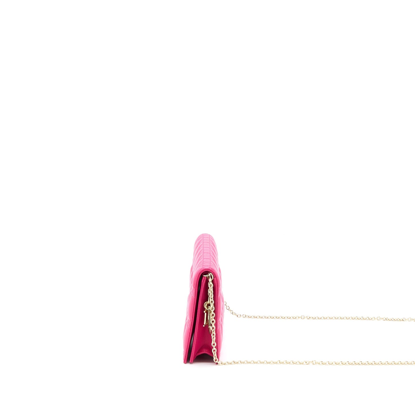 Dior Cannage Quilted Lady Dior Chain Clutch Lambskin Pink