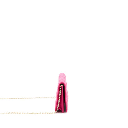 Dior Cannage Quilted Lady Dior Chain Clutch Lambskin Pink