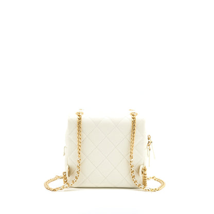 Chanel 22P Flap Backpack Caviar White Brushed GHW (Microchip)