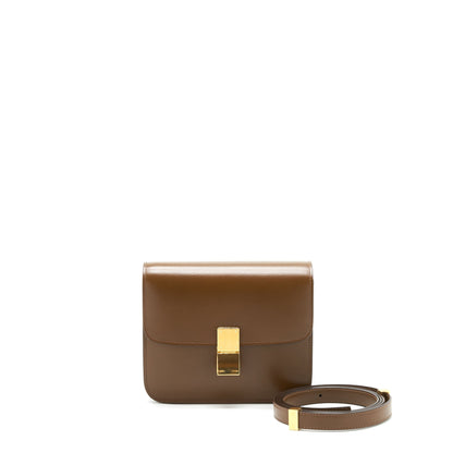 Celine Teen Classic Box Purse Calfskin camel
