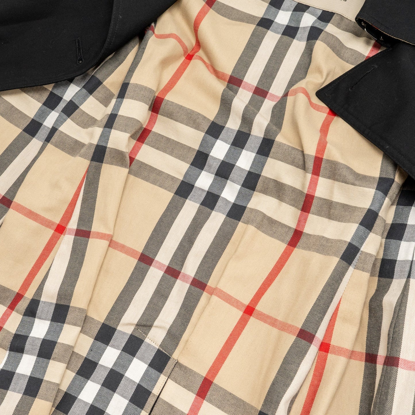 Burberry Size 34 Mid-length Kensington Heritage Trench Coat Ployester/Cotton Black
