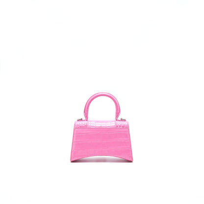 Balenciaga Hourglass croc-effect leather Tote Pink