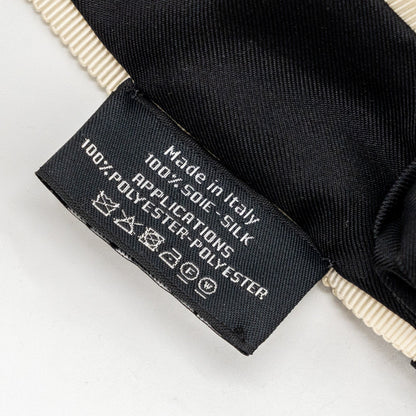 Chanel Hair Tie silk twill Black / White