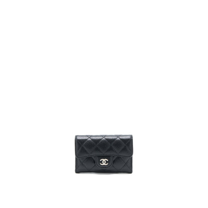 Chanel Classic Flap Card Holder Caviar Black SHW