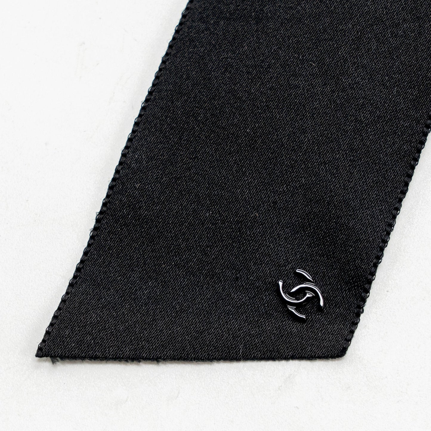 Chanel bow Hair Clip silk Black SHW