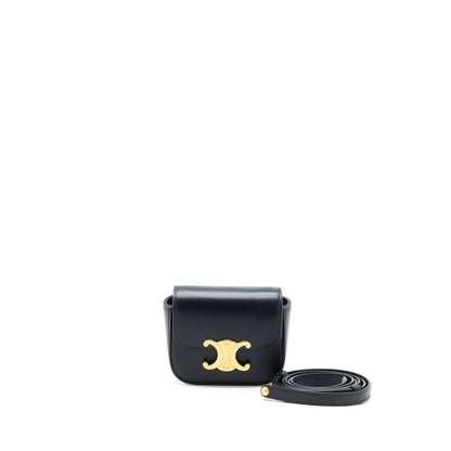 Celine Mini Triomphe in Shiny Calfskin Black