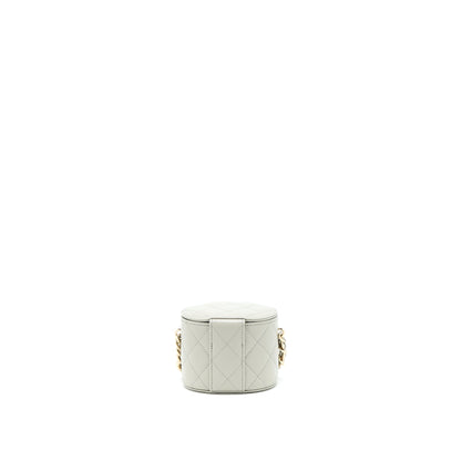 Chanel Giant Chain Mini Vanity Case Lambskin Light Grey LGHW