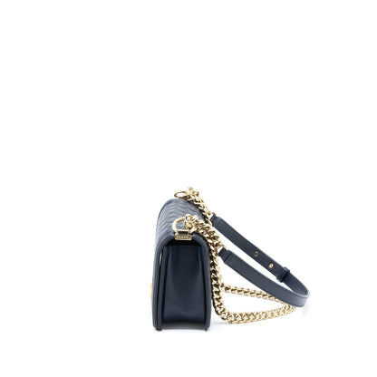 Chanel Medium Boy Bag Calfskin Navy LGHW