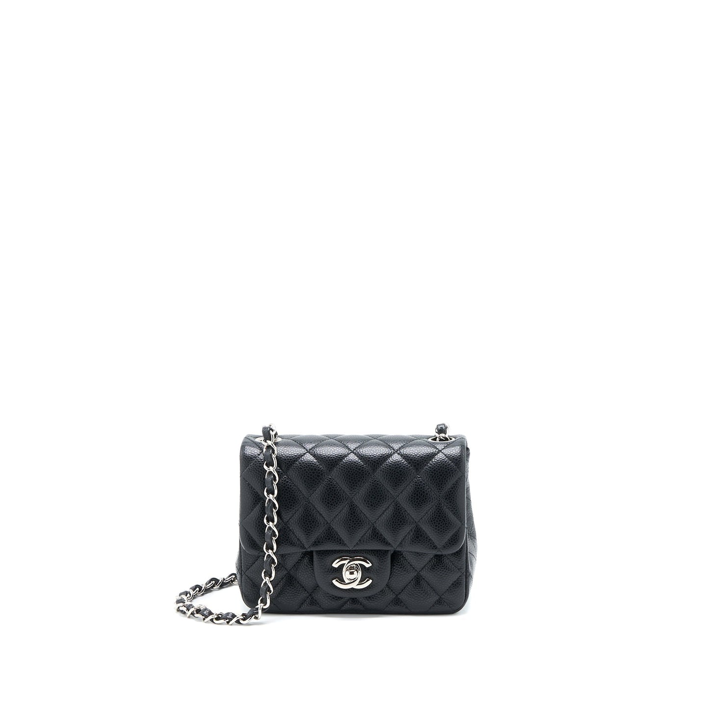 Chanel Classic Mini Square Flap Bag Caviar Black SHW