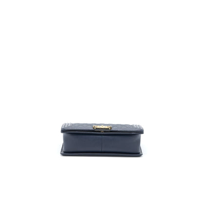 Chanel Medium Boy Bag Calfskin Navy LGHW