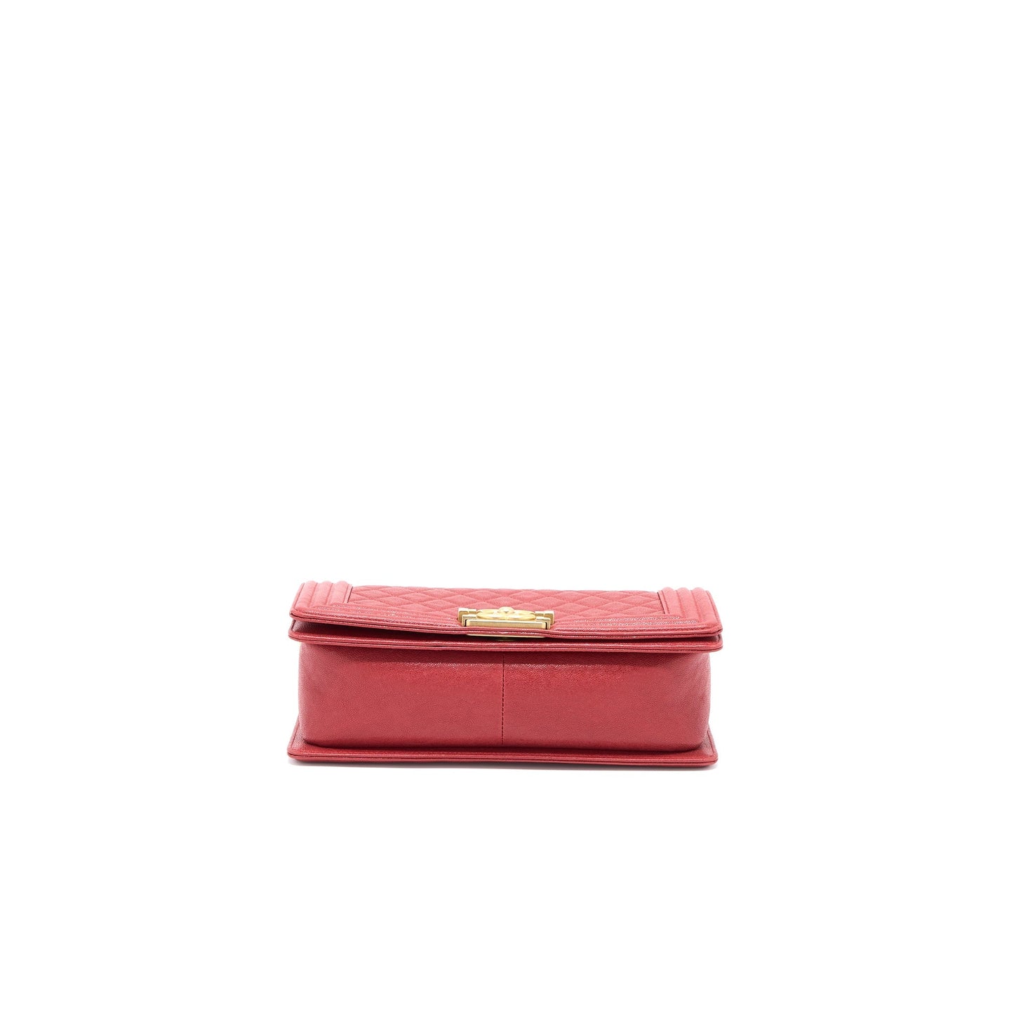 Chanel Medium Boy Bag Grained Calfskin Red Brushed GHW