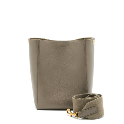 Celine Small Sangle Bucket Purse Light Grey