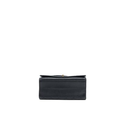 Chanel Rita Top Handle Flap Bag Grained Goatskin Black Brushed GHW