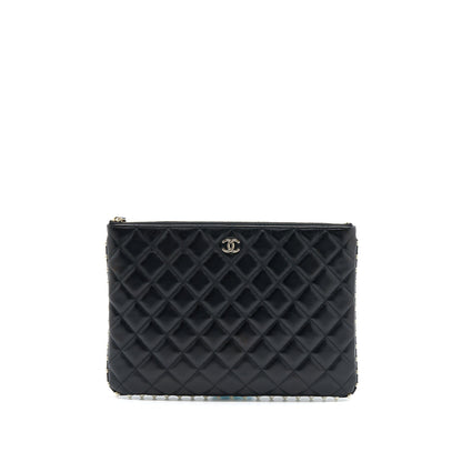 Chanel O-Case Pouch Pearl/Aged Calfskin Black LGHW