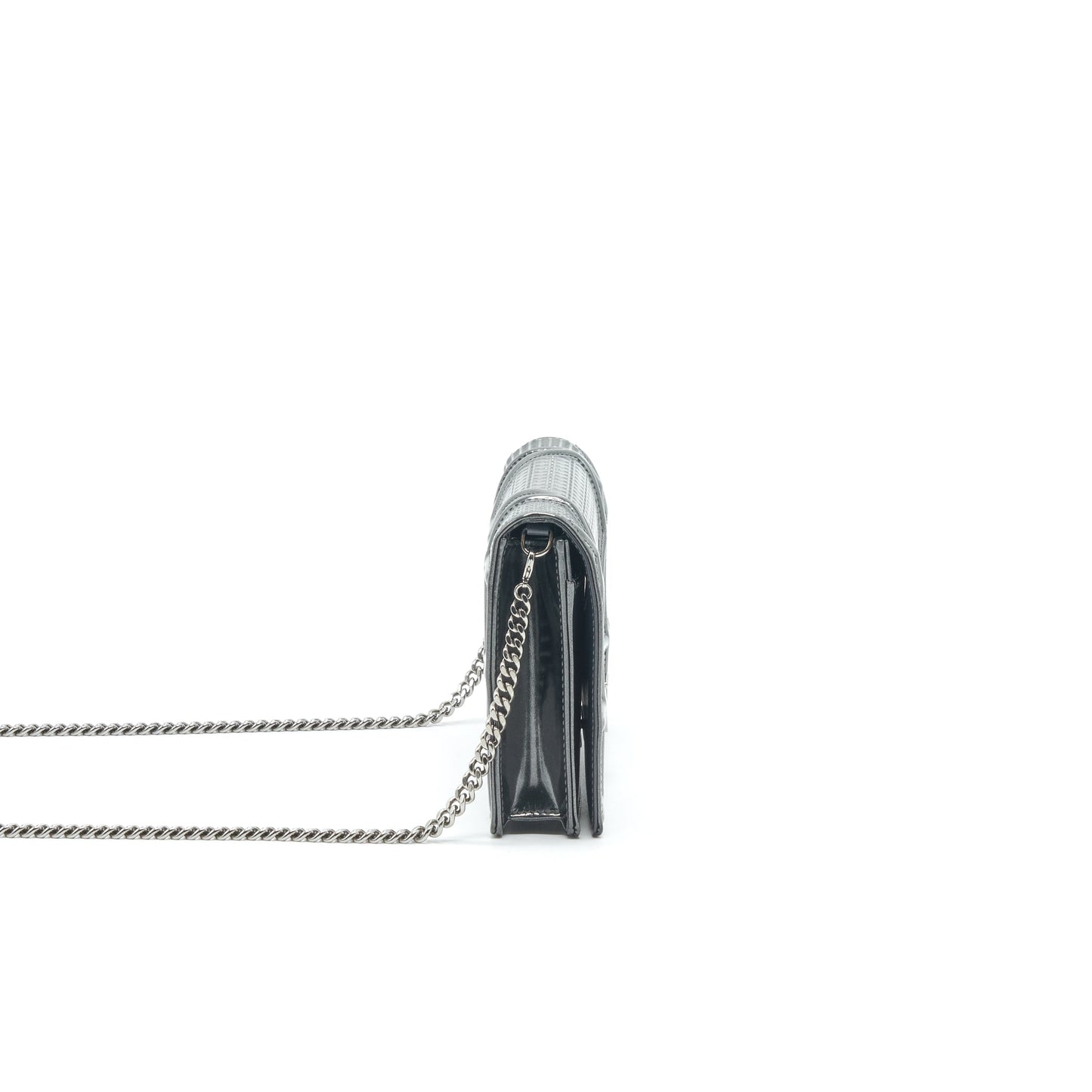 CHRISTIAN DIORAMA WALLET CHAIN METALLIC BLACK
