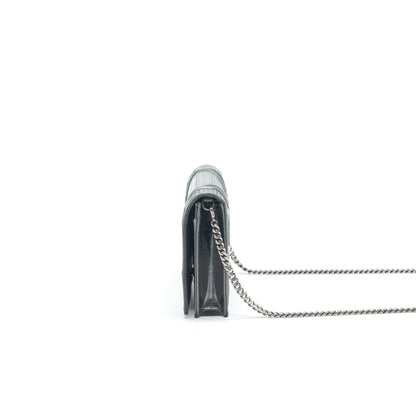 CHRISTIAN DIORAMA WALLET CHAIN METALLIC BLACK