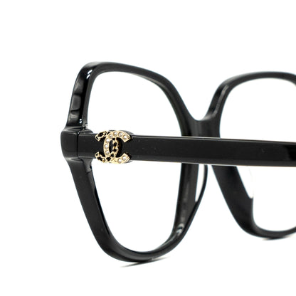 Chanel 3421 Square Glasses CC Logo with Crystal Black LGHW