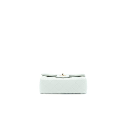 Chanel 23C Mini Rectangular Flap Bag Lambskin Light Grey LGHW (Microchip)