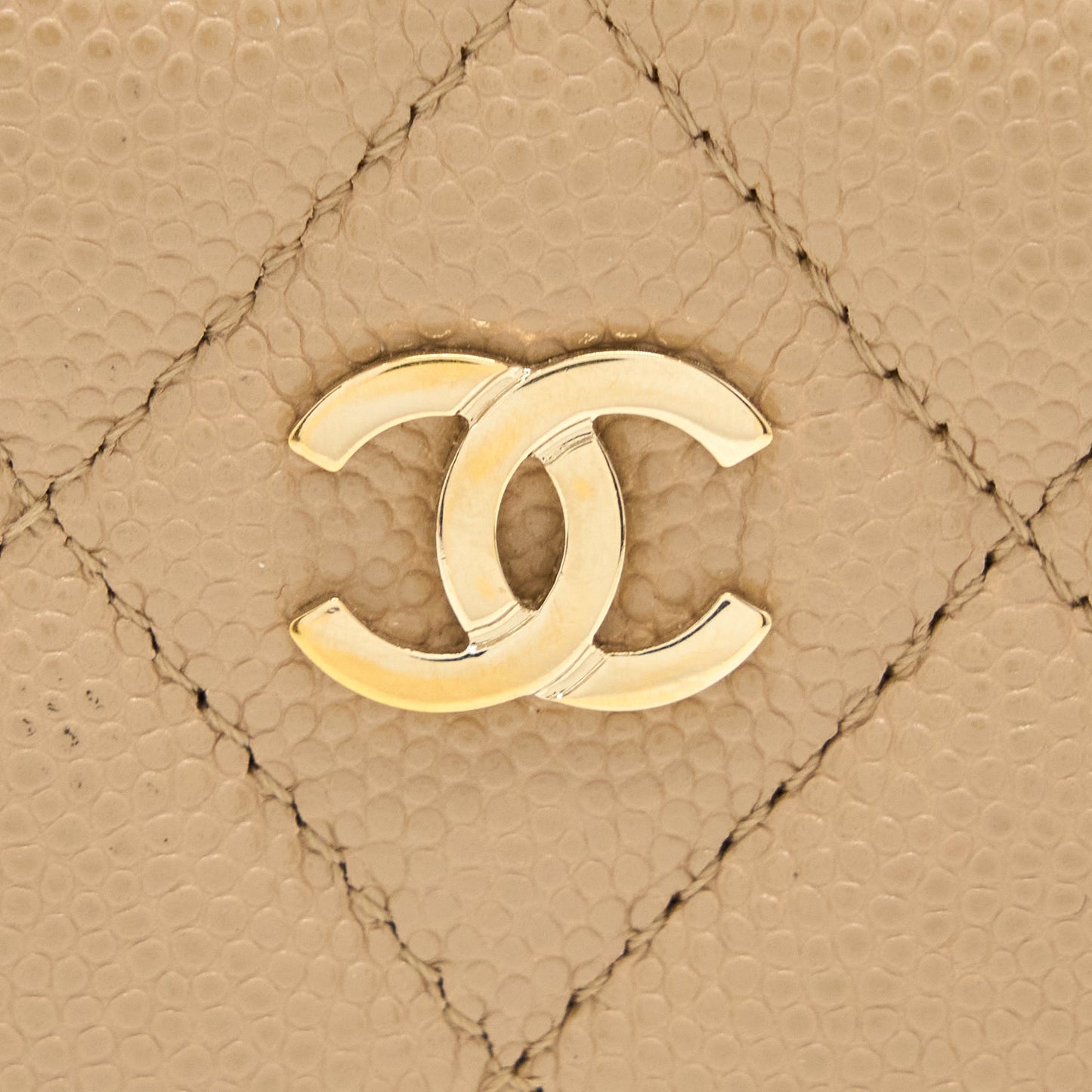 Chanel Classic Card Holder Caviar Dark Beige GHW