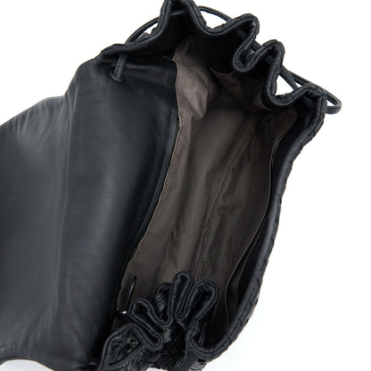 Bottega Veneta Intrecciato Flap Purse Black