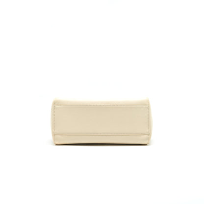 FENDI PEEKABOO MINI HANDLE BAG LAMBSKIN IN CAMELIA/BLACK