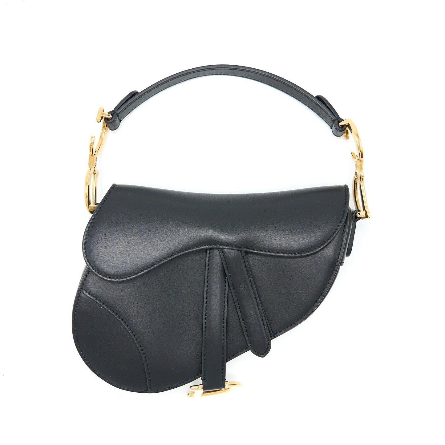 Dior Mini Saddle Purse Calfskin Black