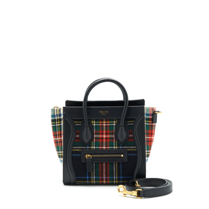 Celine Nano Luggage Purse Fabric/ Leather Multicolour