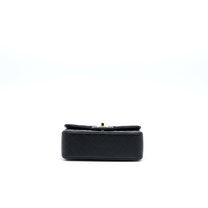 Chanel Top Handle Mini Rectangular Lambskin Black LGHW (Microchip)