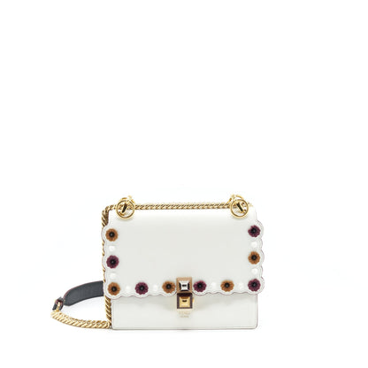 Fendi Kan I Purse White/Multicolour Gold And Silver Hardware