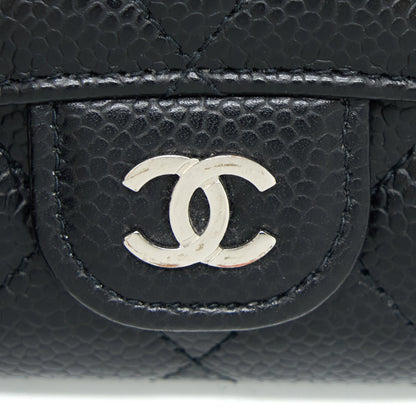 Chanel Classic Flap Card Holder Caviar Black SHW