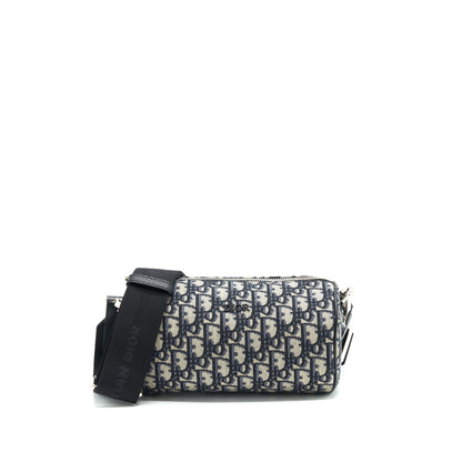 Dior Blue Oblique Messenger Roller Purse