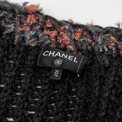 Chanel Size 34/36 cardigan cashmere grey/ multicolor