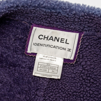 Chanel Size 36 Vintage Shearling Coat Lambswool Purple