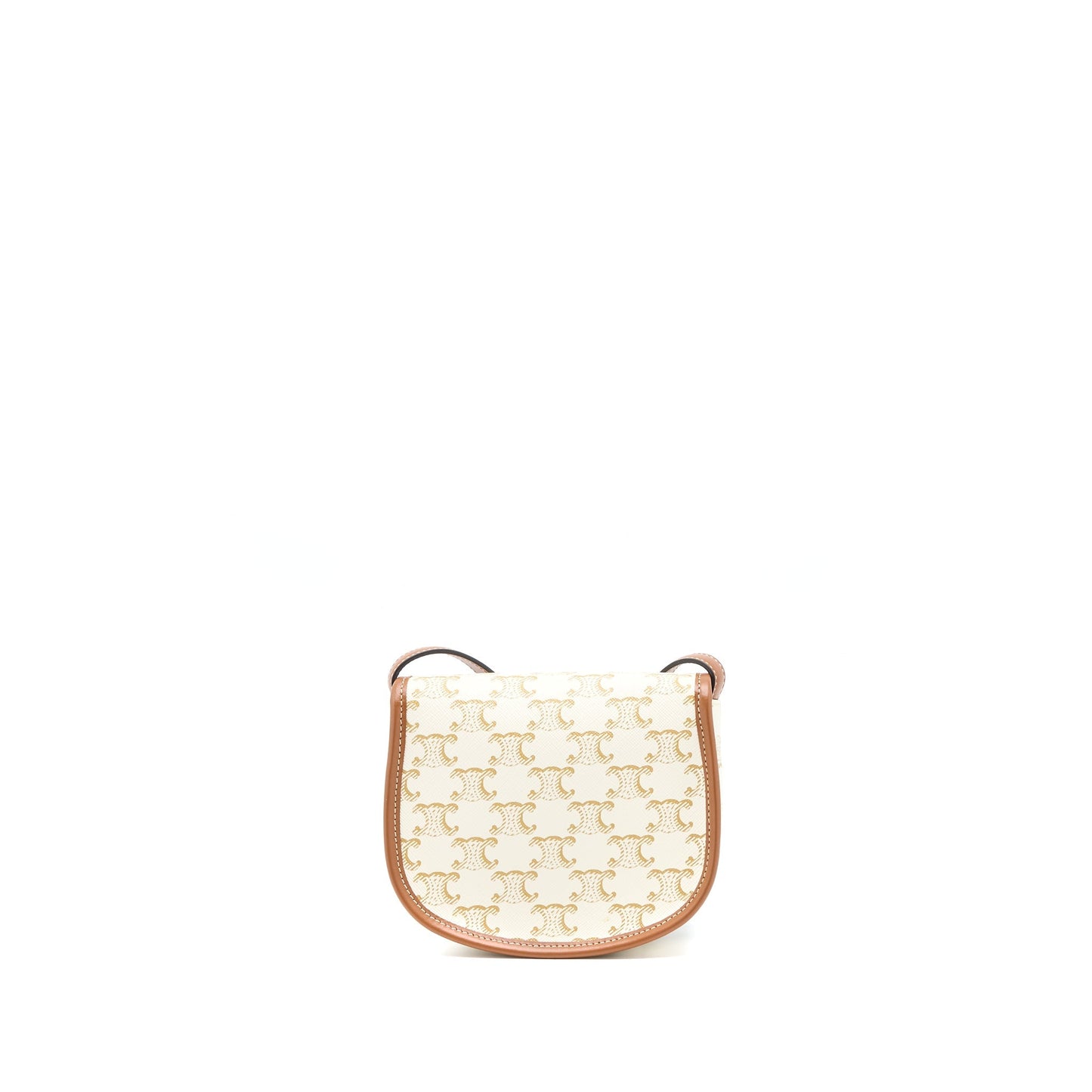 Celine Mini Besace Triomphe Canvas/Calfskin White