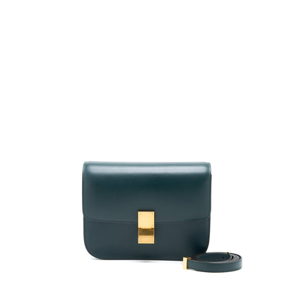Celine Medium Classic Box Purse Calfskin Green