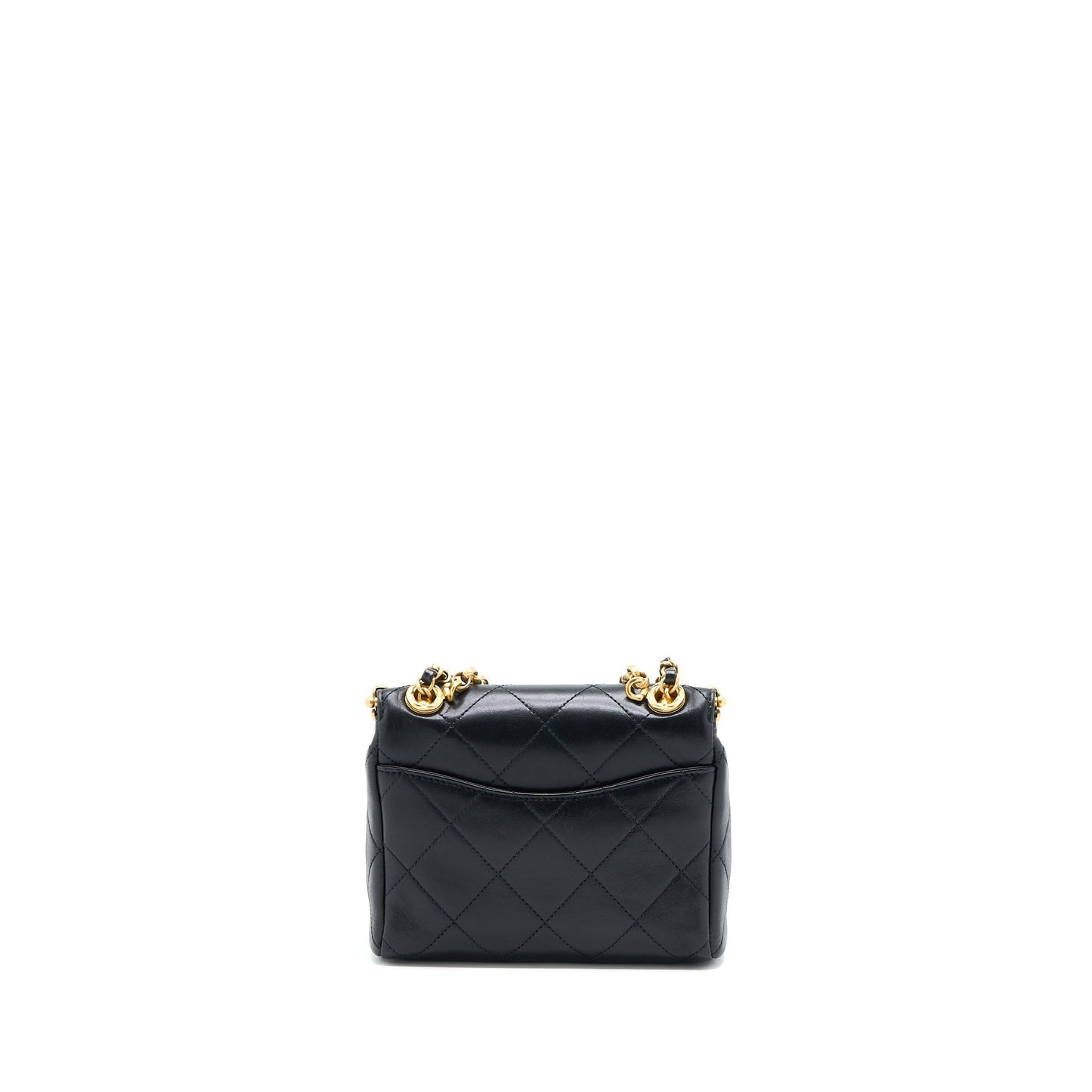 Chanel Kiss Lock Clasp Bag Lambskin Black Brushed GHW