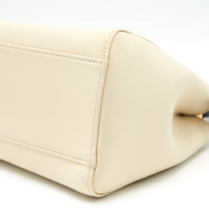 FENDI PEEKABOO MINI HANDLE BAG LAMBSKIN IN CAMELIA/BLACK