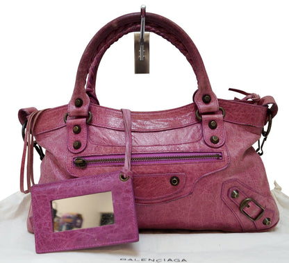 BALENCIAGA Arena Leather Giant Mini City Satchel Bag