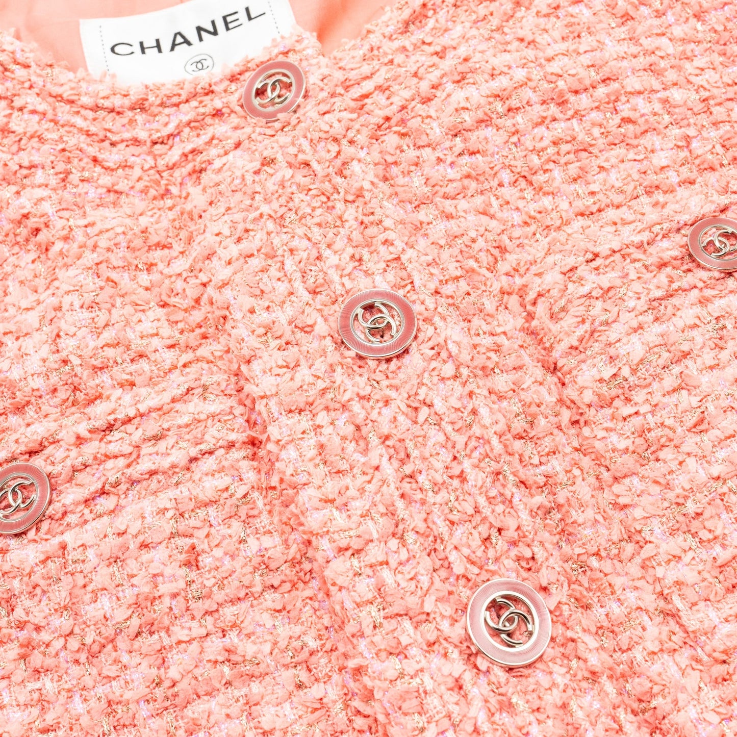 Chanel Size 36 20P Tweed Jacket Pink/Gold