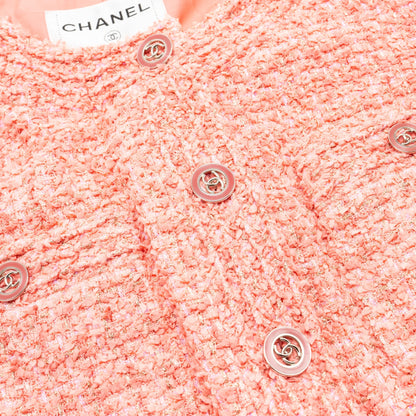 Chanel Size 36 20P Tweed Jacket Pink/Gold